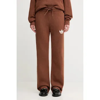 Tepláky s příměsí vlny adidas Originals Knitted Pants, XL, hnědá, 88X