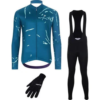 cyklistický dres HOLOKOLO Cyklistický dlouhý dres a kalhoty - PASSION WINTER - modrá/černá