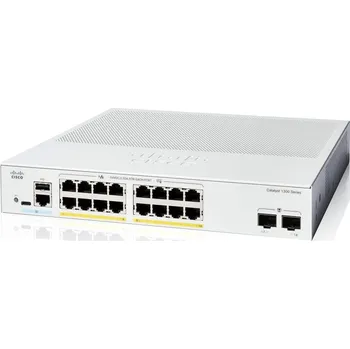 Switch Cisco Catalyst switch C1300-16P-2G (16xGbE,2xSFP,16xPoE+,120W,fanless) - REFRESH C1300-16P-2G-RF