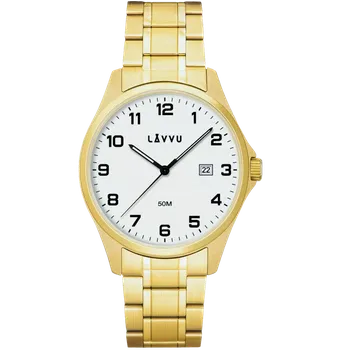 Hodinky LAVVU Náramkové ocelové pánské hodinky GLIMT Gold LWM0323 ( )