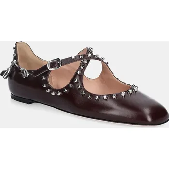 Dámské baleríny Kožené baleríny Bally BELISKA-STUDS vínová barva, WA051M WA051M.VT021.U3A4 83X, EUR 41