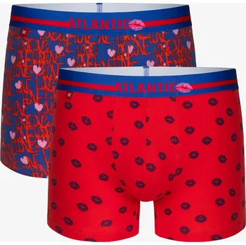 Boxerky Pánské boxerky ATLANTIC 2Pack - modrá/červená Atlantic červená 2643615
