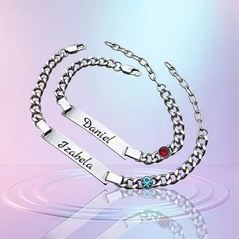 Náramek Ocelové náramky pro zamilované Couple s krystaly