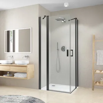 Roth CI EPF+CI EPF Obdélníkový sprchový kout 80x100 cm, otevírací, Černý elox/Transparent, CI EPF/800+CI EPF/1000_cer