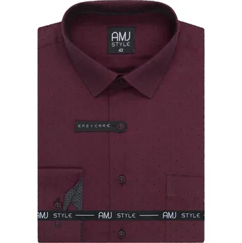 Pánská košile Pánská košile AMJ Slim fit bordó VDSR1426 velikost: 40, délka rukávu: dlouhý rukáv