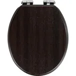 WENKO 22015100-WC sedátko WENGE 35,5x42,5 cm hnědá/stříbrná