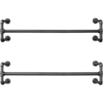 Věšák Sada 2x nástěnný věšák na ramínka LINEA černá