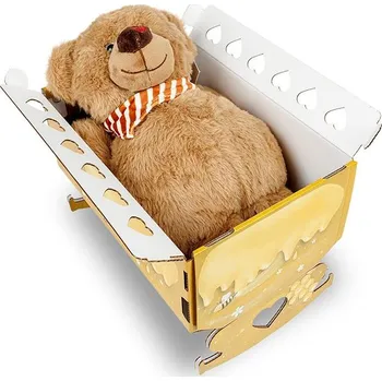 plyšák Sleep-well Můj první méďa - plyšový medvídek v originální kolébce - medová postýlka