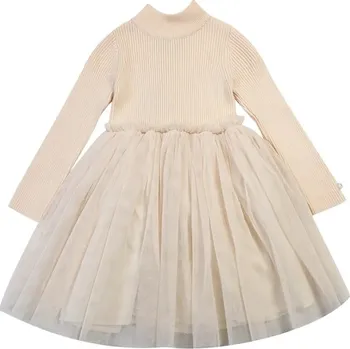 Dámské šaty Dětské šaty s vlnou Donsje Lotus Dress 4043900.98.140 béžová 02X, vel. 122