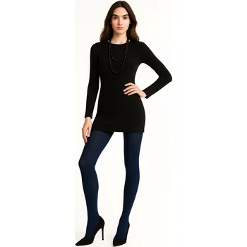 Dámské punčochy Myga - Dámské zimní akrylové punčochové kalhoty - XL - velký klín/modrá