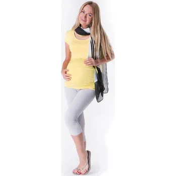 Těhotenské 3/4 leginy Getry světle šedá, Velikost M, Barva Světle šedá