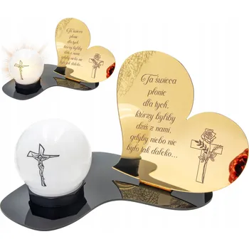 Smuteční dekorace Hřbitovní Svíčka LED SOŠKA Zlatá NA HŘBITOV HROB Velká věčná lampa na hrob