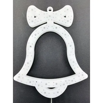 Vánoční dekorace Light Irridiance Zvonek 29x23x2 cm studená bílá