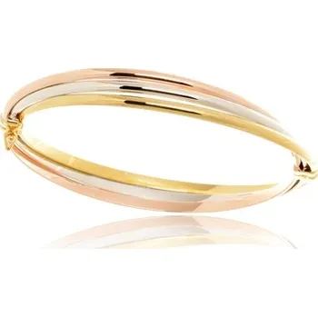 Náramek Luxusní tříbarevný pevný zlatý náramek ZLNA1562F + Dárek zdarma