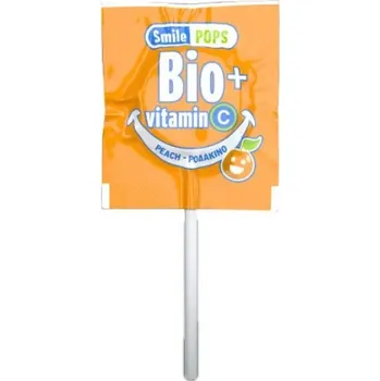 Bonbon MEKE BIO lízátko Úsměv s vitamínem C broskev 5,6 g
