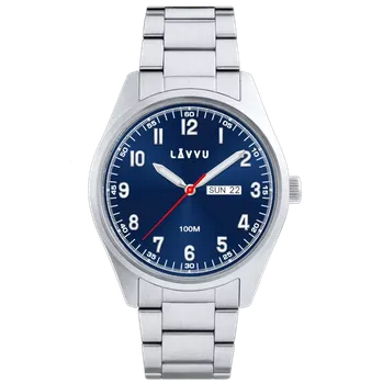 Hodinky LAVVU Náramkové ocelové pánské hodinky FOSEN Blue LWM0310 ( )