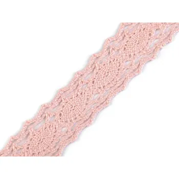 Krajka Výprodej - Krajka / vsadka paličkovaná šíře 25 mm - pudrová 22,5m Varianta: 5 pudrová, Balení: 22.5 m