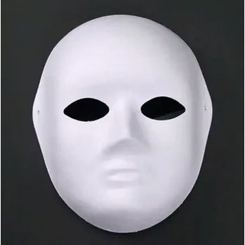 Karnevalový doplněk Bílá celoobličejová maska k domalování