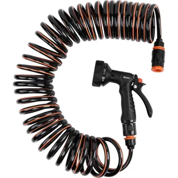 Zahradní hadice BRADAS Sada se spirálovou hadicí a 9-funkční stříkací pistolí SPIRNG FLEX 10 metrů WSF10