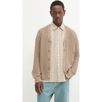 Dámský svetr Bavlněný kardigan Samsoe Samsoe SAMICAH M25200023 béžová 80X, vel. S