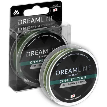 Mikado Pletená Šňůra Dreamline Competition 0.12mm/10.21kg/10m Zelená 1 Cívka
