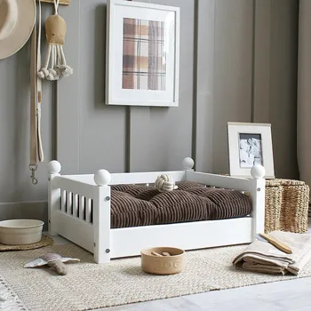 Pelíšek pro psa Útulný pelíšek Taco Bed L - masiv borovice v bílé barvě