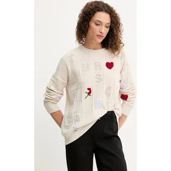 Dámský svetr Vlněný svetr Twinset dámský, béžová barva, 252TP3313 01X, vel. L