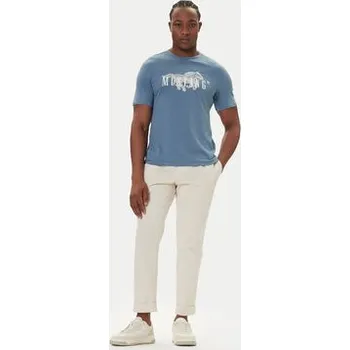 Oblečení a móda Mustang T-Shirt Austin 1016858 Modrá Regular Fit M