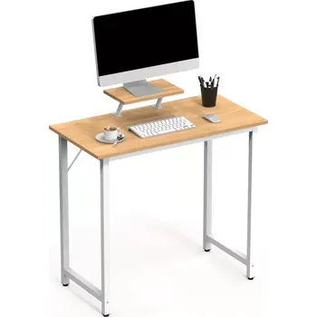 Psací stůl Pracovní, PC stůl, dřevo, kov, dub, bílá, TARCAL TYP 2