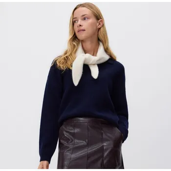 Dámský svetr Reserved - Vlněný polo svetr - tmavomodrá - 663HO-59X - 663HO-59X-L