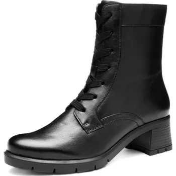 Dámská zimní obuv ARA dámské širší kotníkové boty na podpatku šněrovací kožené černé | 12-59214-01 Prag Velikost: 41