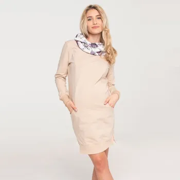 Těhotenská a kojící tunika DANI - béžová, Velikost M, Barva Béžová