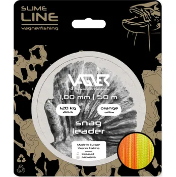 Vagner Fishing Pletená Šoková Šnůra Snag Leader Orange-Yellow 50m Nosnost: 120kg, Průměr: 1mm