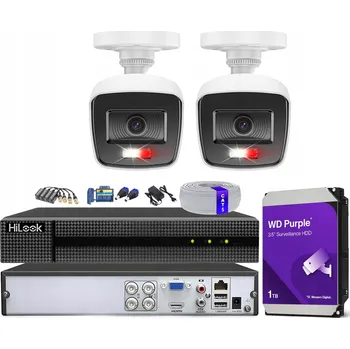 IP kamera Monitorovací sada pro firmu: 2 kamery 5 Mpx 4v1 AHD TVI CVI CVBS, NVR 4kanálový, 1 TB