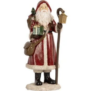 Vánoční dekorace Červená vánoční dekorace Santa Claus s pytlem dárků - 12*11*26 cm