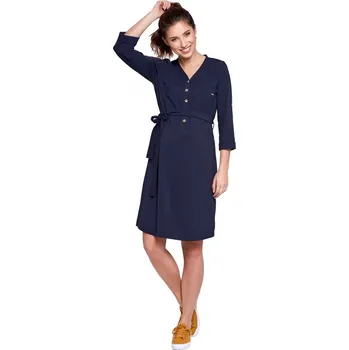 Těhotenské šaty Těhotenské a kojící šaty ALISON tmavě modrá, Velikost S, Barva Námořnická modř