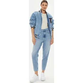 Pánská větrovka Tommy Jeans Jeansová bunda Letterman DW0DW18202 Modrá Oversize L