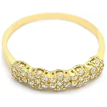 Prsten Zlatý prsten kytičky se zirkony 1,20g