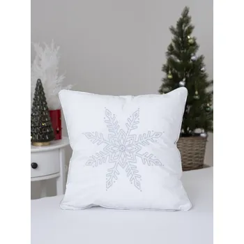 MKLuzkoviny.cz povlak na polštářek 40 x 40 cm Vločka stříbrná