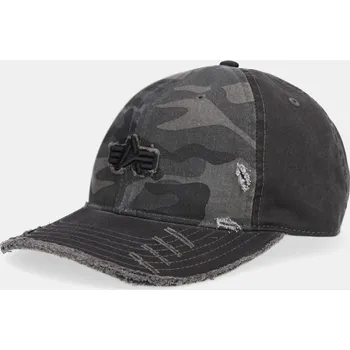 Kšiltovka Bavlněná baseballová čepice Alpha Industries šedá barva, 258903.125 90C, vel. ONE SIZE