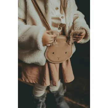 Kabelka Dětská kožená kabelka Donsje Britta Exclusive Purse Fluffy Bunny 5002014 hnědá 82X, vel. ONE SIZE