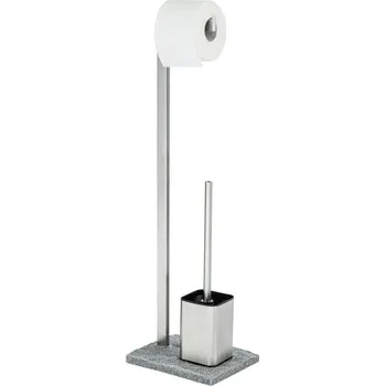 WC štětka WENKO 20604100 - WC štětka GRANIT 23x73,5 cm nerez/satin/šedá