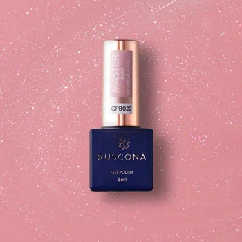 Lak na nehty RUSCONA UV gel na nehty MASTER BASE SHIMMER APRICOT 6 ml