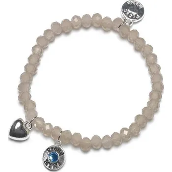 Náramek Náramek Charm taupe modrým kamínkem 382