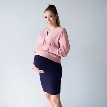Těhotenská sukně Těhotenská sukně Miracle se zvýšeným pasem tmavě modrá, Velikost S, Barva Tmavě modrá 402m