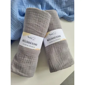 látková plena Mušelínová plenka STANDARD 60 x 60 cm - šedá