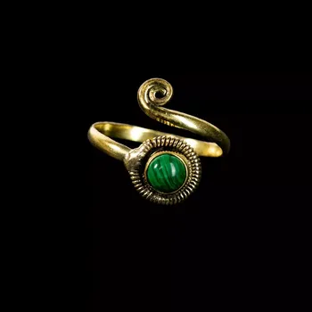 Prsten Mosazný prsten s kamínkem Aurelia Malachit, Sittar.cz