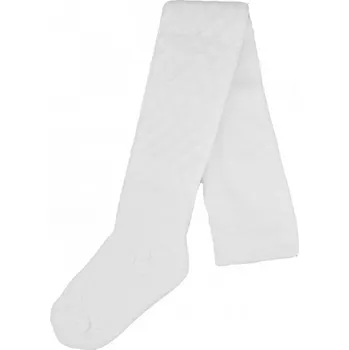 Dětské punčocháče bavlna se žakarovým vzorem, bílé, vel. 128/134, Velikost koj. oblečení 92/98 (18-36m)