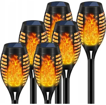 Venkovní osvětlení 6 x SOLÁRNÍ LAMPA LED HOŘÁK EFEKT PLAMENE OHNĚ SADA