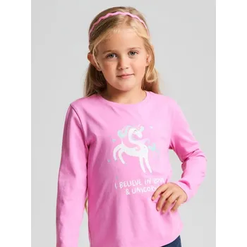 Dívčí tričko Sinsay - Tričko s&nbsp;dlouhými rukávy - růžová - 861DN-41X - 861DN-41X-98